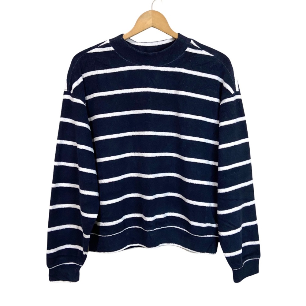 Club Monaco Women’s Size Medium Striped Terry Toweling Sweater NWOT